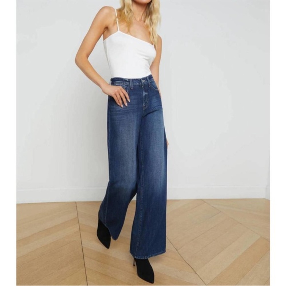 L’agence Jeans Alicent High Rise Wide Leg in Trenton Blue